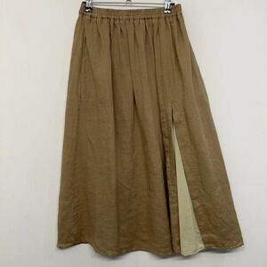 30/50 Impredictable Lagenlook Skirt Viscose Midi Tan